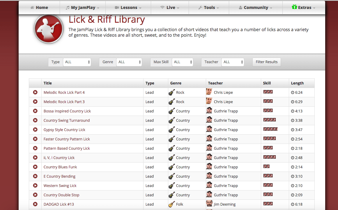 Jam Play Lick and Riff library